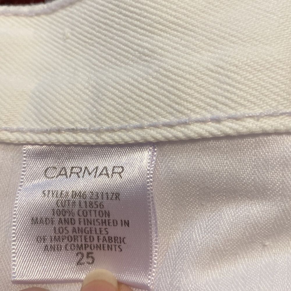 Carmar Denim Cute Sexy Mini Skirt White Rhinestone Zipper NWOT SIZE 25 - Picture 8 of 8